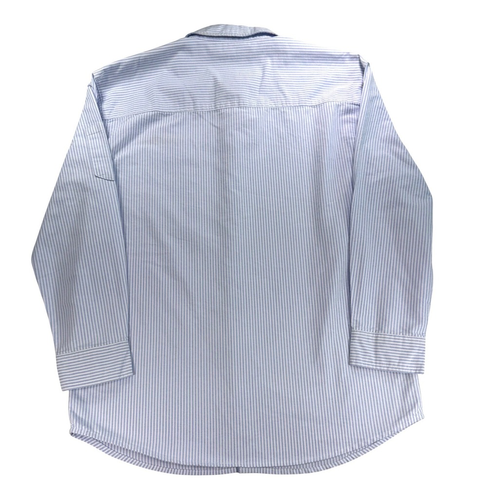 Whataburger Manager Seersucker Shirt Mens Small Blue White Pinstripe Button Down - Picture 2 of 9